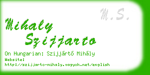 mihaly szijjarto business card