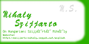 mihaly szijjarto business card